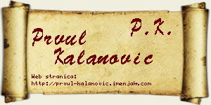 Prvul Kalanović vizit kartica